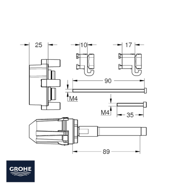 SET DE EXTENSION UNIVERSAL MEZCLADORES GROHE RAPIDO SMARTBOX