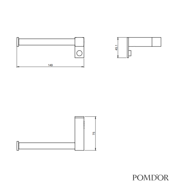 MEDIDAS PORTARROLLOS SIN TAPA IZQUIERDO METRIC POM D'OR