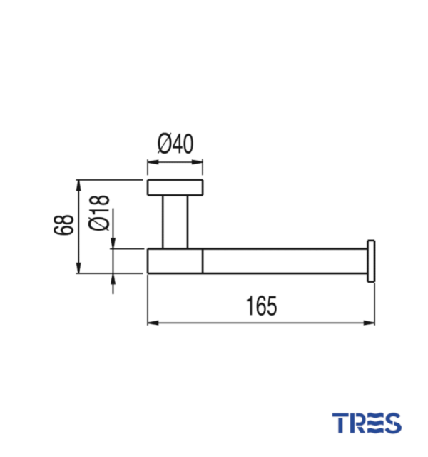 MEDIDAS PORTARROLLOS SIN TAPA MAX-CLASS TRES GRIFERIA