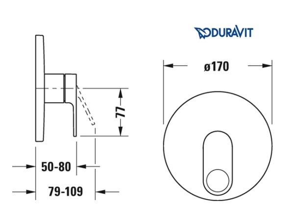 MONOMANDO DUCHA EMPOTRADO B3 DURAVIT