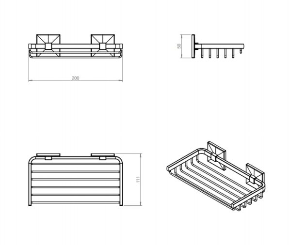 Dispensador jabón Duo Square cromo y vidrio de Bath+